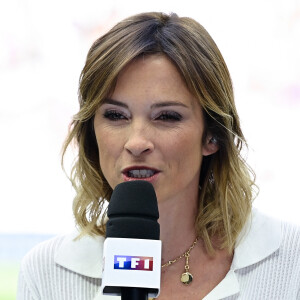 Isabelle Ithurburu ( journaliste ) - - Rugby - Le XV de France affrontait l'Australie (41-17) au Stade de France, pour sa dernière rencontre de préparation avant le match d'ouverture du Mondial contre la Nouvelle-Zélande le 27 aout 2023.