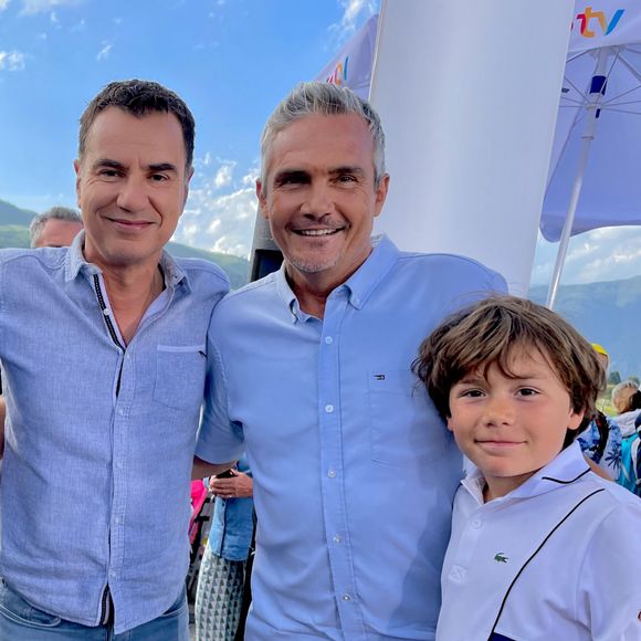 Alexis Pinturaud, Laurent Luyat, Richard Virenque et son fils Dario - Plateau de Vélo Club lors de la 17ème étape du Tour de France 2023 à Courchevel le 19 juillet 2023. © Fabien Faure/Bestimage