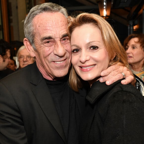 Exclusif - Thierry Ardisson et sa femme Audrey Crespo-Mara - Laurent Baffie fête son succès littéraire "1 Million de livres vendus" aux Deux Magots à Paris le 8 mars 2023. © Veeren/Bestimage