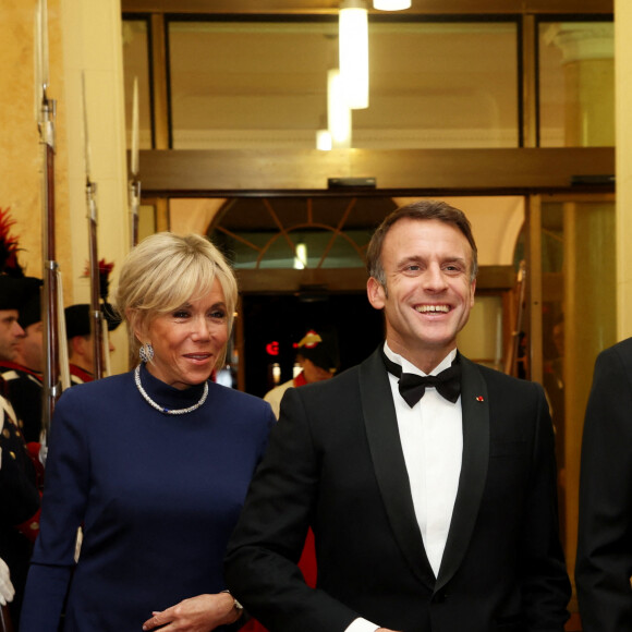 Dîner d'état en l'honneur du président Emmanuel Macron et sa femme Brigitte Macron offert par le président de la Confédération suisse à Berne le 15 novembre 2023.  © Dominique Jacovides / Bestimage