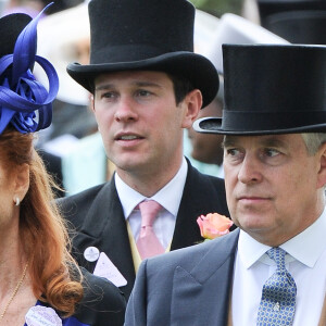 Sarah Ferguson et le prince Andrew, duc d'York - La famille royale arrive aux courses du Royal Ascot 2015 le 19 juin 2015.