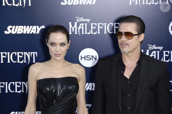 Angelina Jolie et Brad Pitt - Première du film Maleficient à Los Angeles, le 29 mai 2014.  Premiere of the new movie from Walt Disney Pictures MALEFICENT, held at the El Capitan Theatre, on May 28, 2014, in Los Angeles. 