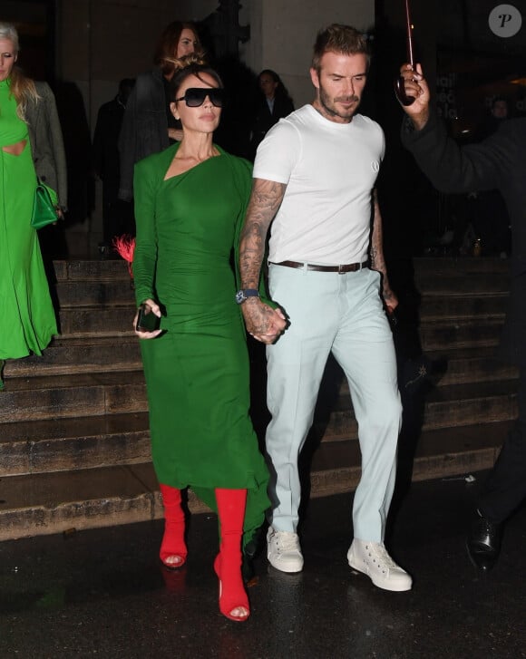 David Beckham et sa femme Victoria Beckham - Sorties de l'after party du défilé Victoria Beckham lors de la Fashion Week de Paris (PFW), France, le 30 septembre 2022.