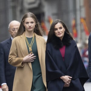 La reine Letizia d'Espagne et la princesse Leonor assistent à la séance solennelle d'ouverture des Cortes Generales à Madrid