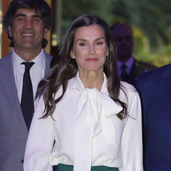 La reine Letizia d'Espagne lors d'un événement organisé par la Fondation BBVA Microfinance à Madrid. Le 15 novembre 2023