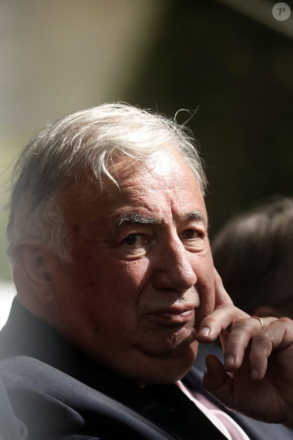 Gérard Larcher, président du Sénat lors de la la cérémonie de la Journée nationale des mémoires de la traite, de l'esclavage et de leurs abolitions dans les Jardins du Luxembourg à Paris, le 10 mai 2023 © Stéphane Lemouton / Bestimage