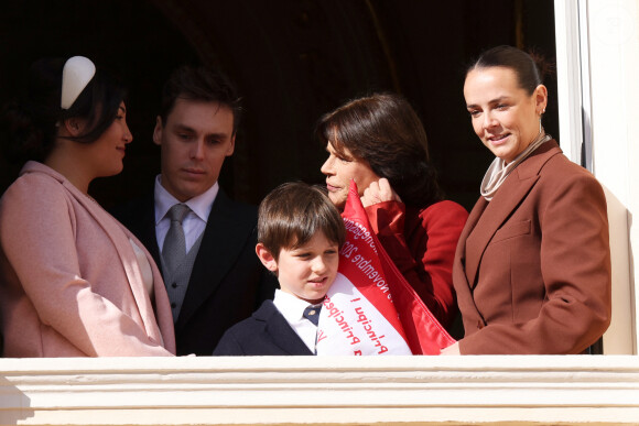 Louis Ducruet et sa femme Marie, Raphaël Elmaleh, La princesse Stéphanie de Monaco, Pauline Ducruet lors de la Fête Nationale de la principauté de Monaco, le 19 novembre 2022. © Claudia Albuquerque/Bestimage 