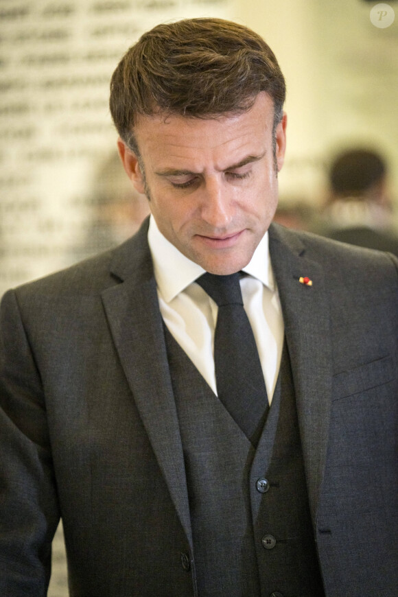 Emmanuel Macron - Le président de la République et sa femme lors de l'inauguration de la Cité internationale de la langue française à Villers-Cotterêts. Le 30 octobre 2023 © Gabrielle Cezard / pool / Bestimage 