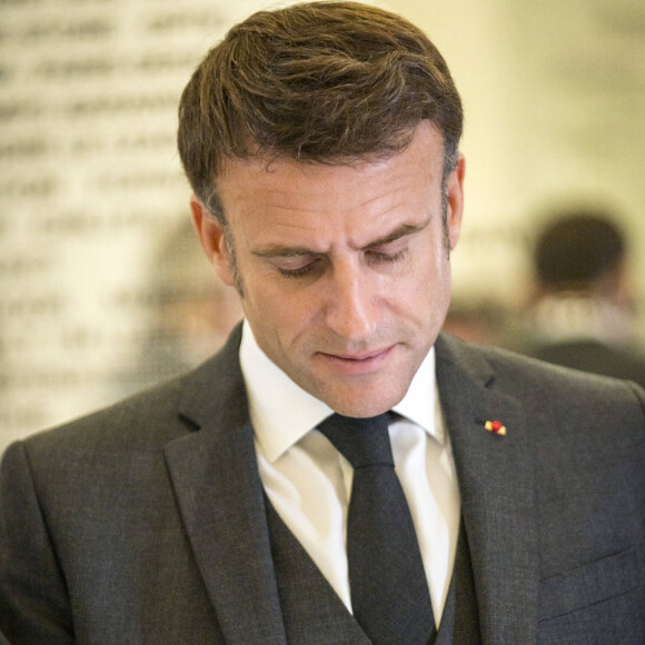 Emmanuel Macron - Le président de la République et sa femme lors de l'inauguration de la Cité internationale de la langue française à Villers-Cotterêts. Le 30 octobre 2023 © Gabrielle Cezard / pool / Bestimage 