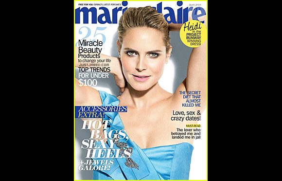 Heidi Klum en couverture de Marie-Claire pour le mois d'avril 2010