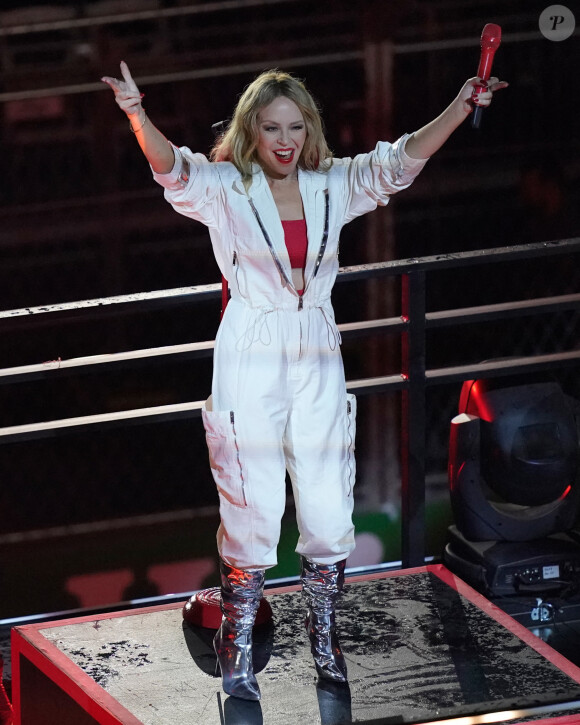 Kylie Minogue lors du FIA Formula 1 Heineken Silver Las Vegas Grand Prix. Novembre 2023. © AMG/AMG via ZUMA Press Wire)