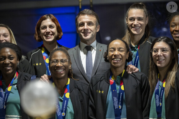Emmanuel Macron félicite les Bleus à l'Élysée
 
Le président Emmanuel Macron lors d'une réception en l'honneur de l'équipe de France de Handball, championne du monde. © Eliot Blondet / Pool / Bestimage