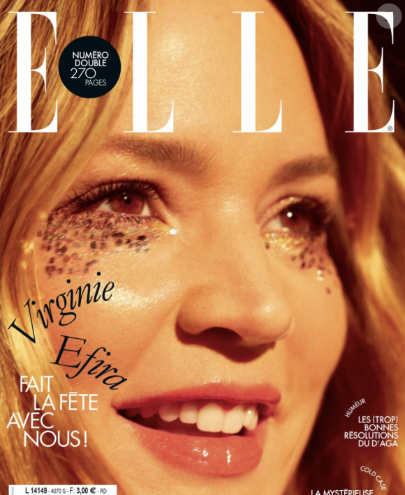 Virginie Efira en couverture du magazine "ELLE" du 21 décembre 2023
