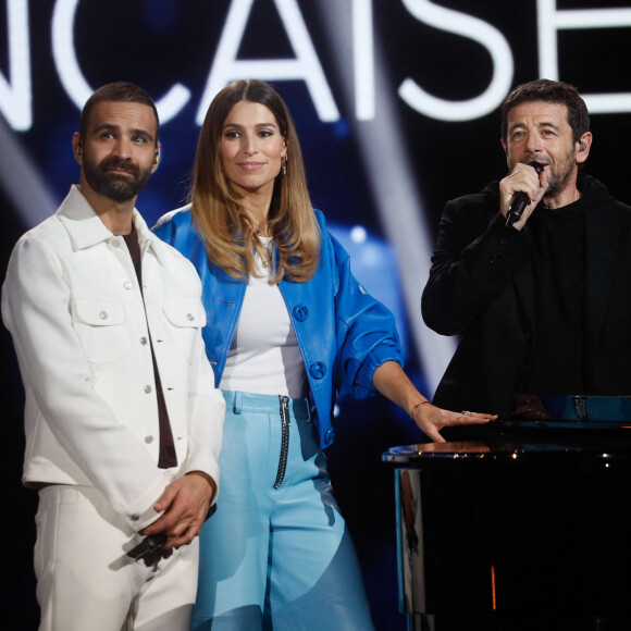 Exclusif - Ycare, Laury Thilleman, Patrick Bruel - Enregistrement de l'émission "La fête de la Chanson française" au Dôme à Paris, présentée par L.Thilleman et A.Manoukian, et diffusée le 22 décembre sur France 3 © Christophe Clovis / Bestimage 