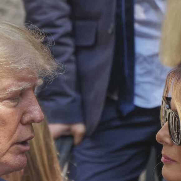 Donald Trump et sa femme Melania Trump - Obsèques de Ivana Trump en l'église St Vincent Ferrer à New York. Le 20 juillet 2022