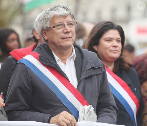 Eric Coquerel et Raquel Garrido - Manifestation pro-Palestine/Hamas à Paris, le 4 novembre 2023.