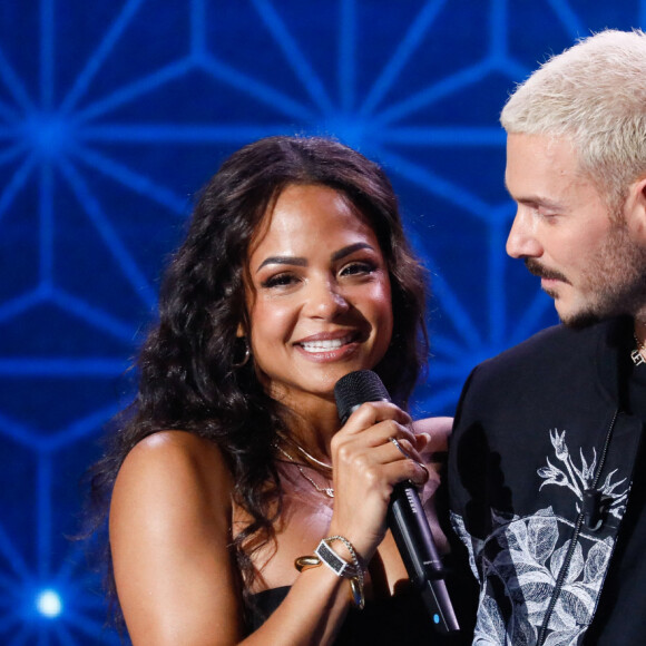 Exclusif  - M. Pokora (Matt Pokora) et sa femme Christina Milian - Surprises - Enregistrement de l'émission "La boîte à secrets N°17", présentée par F.Bollaert et diffusée le 19 janvier 2024 sur France 3 © Christophe Clovis / Bestimage