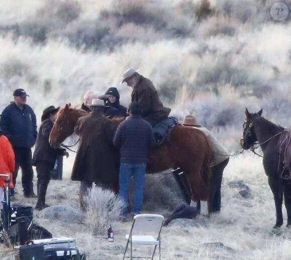 Alec Baldwin sur le tournage du film "Rust" dans le Montana, le 24 avril 2023. 