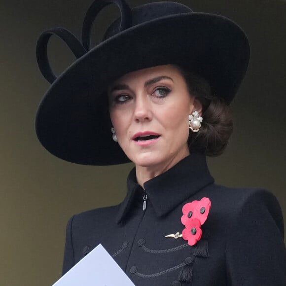 Catherine Kate Middleton, princesse de Galles - La famille royale honore les disparus des deux guerres mondiales lors de la cérémonie Remembrance Sunday ( Dimanche du souvenir ) au Cénotaphe à Londres le 12 novembre 2023.  Members of The Royal Family attend The National Service of Remembrance at the Cenotaph, London, UK, on the 12th November 2023. 