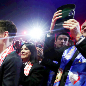 Alain André alias Petit Gougou, la princesse Stéphanie de Monaco, le prince Albert II et Louis Ducruet lors de la remise de prix de la 46ème édition du festival international du cirque de Monte-Carlo le 23 janvier 2024. © Jean-François Ottonello / Nice Matin via Bestimage 