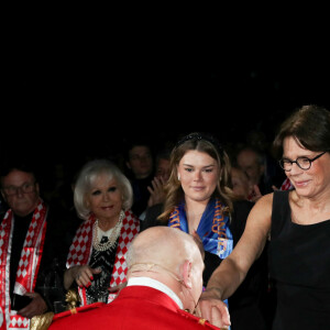 Camille Gottlieb, la princesse Stéphanie de Monaco, le prince Albert II et Louis Ducruet, Baptiste Giabiconi lors de la remise de prix de la 46ème édition du festival international du cirque de Monte-Carlo le 23 janvier 2024. © Jean-François Ottonello / Nice Matin via Bestimage 