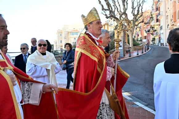 François-Xavier Bustillo, l'évêque de Corse - Célébration de la Sainte Dévote, sainte patronne de Monaco, le 27 janvier 2024. © Bruno Bebert / Bestimage