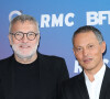 Laurent Ruquier et Marc-Olivier Fogiel lors de la conférence de presse de rentrée BFM TV. - RMC du groupe Altice France à Paris, France, le 31 août 2023. © Coadic Guirec/Bestimage