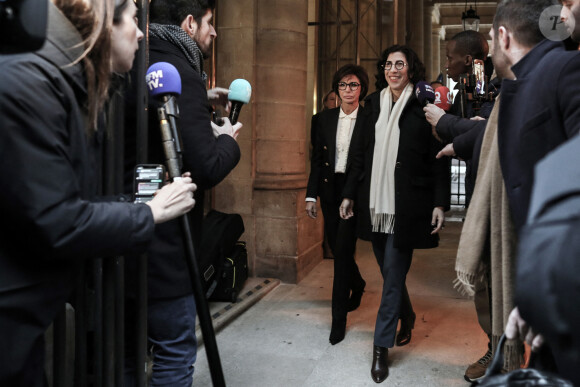 Rachida Dati et Rima Abdul Malak - Passation de pouvoir au ministère de la Culture - Rachida Dati remplace Rima Abdul Malak, le 12 janvier 2024. © Stephane Lemouton / Bestimage