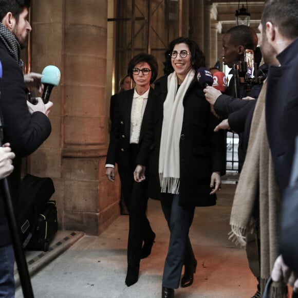 Rachida Dati et Rima Abdul Malak - Passation de pouvoir au ministère de la Culture - Rachida Dati remplace Rima Abdul Malak, le 12 janvier 2024. © Stephane Lemouton / Bestimage