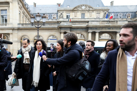 Rima Abdul Malak - Passation de pouvoir au ministère de la Culture - Rachida Dati remplace Rima Abdul Malak, le 12 janvier 2024. © Stephane Lemouton / Bestimage