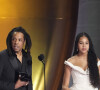 Blue Ivy Carter s'est fait remarquer dans une pièce Vivienne Westwood, de couleur rose poudré et nacré.
Jay-Z et sa fille Blue Ivy - 66e cérémonie des Grammy Awards à la Crypto.com Arena de Los Angeles. Le 4 février 2024. @ Robert Hanashiro-USA Today/SPUS/ABACAPRESS.COM