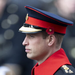 Le prince William, prince de Galles - La famille royale honore les disparus des deux guerres mondiales lors de la cérémonie Remembrance Sunday ( Dimanche du souvenir ) au Cénotaphe à Londres le 12 novembre 2023. 