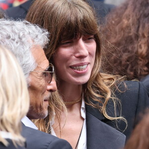 Nagui, Lou Doillon - Sorties des célébrités aux obsèques de Jane Birkin en l'église Saint-Roch à Paris. Le 24 juillet 2023 © Jacovides-KD Niko / Bestimage 