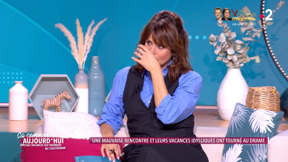 Faustine Bollaert craque et laisse échapper quelques larmes dans dans l'émission "Ça commence aujourd'hui" sur France 2.