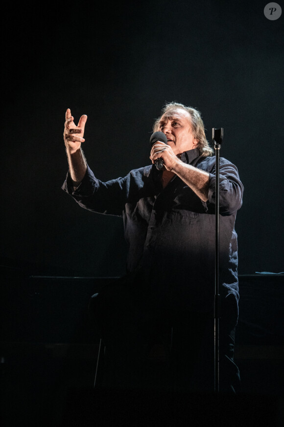 Gérard Depardieu - Gérard Depardieu chante Barbara - 20ème édition du Festival de Lacoste dans les carrières du Chateau de Lacoste le 15 Août 2020. © Morgan Palun / Bestimage 