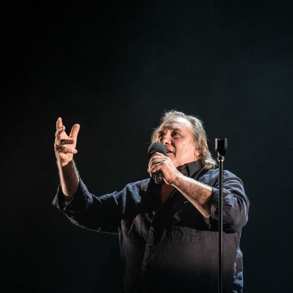 Gérard Depardieu - Gérard Depardieu chante Barbara - 20ème édition du Festival de Lacoste dans les carrières du Chateau de Lacoste le 15 Août 2020. © Morgan Palun / Bestimage 