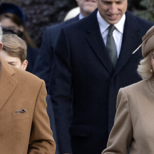 Le roi Charles III d'Angleterre et Camilla Parker Bowles, reine consort d'Angleterre - King Charles III and Queen Camilla attending the Christmas Day morning church service at St Mary Magdalene Church in Sandringham, Norfolk. Picture date: Monday December 25, 2023.