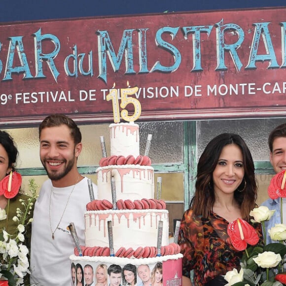 Rebecca Hampton, Pierre Martot, Pauline Bression, Marwan Berreni, Fabienne Carat, Grant Lawrens, Léa Francois, Serge Dupire - La série "Plus belle la vie" fête son anniversaire lors du 59ème festival de la télévision de Monte Carlo à Monaco le 16 juin 2019. © Norbert Scanella / Panoramic / Bestimage