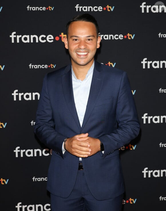 Mohamed Bouhafsi au photocall pour la conférence de presse de rentrée de France TV à la Grande Halle de la Villette à Paris, France, le 11 juillet 2023. © Coadic Guirec/Bestimage 