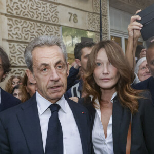 Nicolas Sarkozy, Carla Bruni-Sarkozy - Manifestation en soutien à Israël suite aux attentats du Hamas le 07/10/2023 - Paris le 09/10/2023 - © Jack Tribeca / Bestimage 