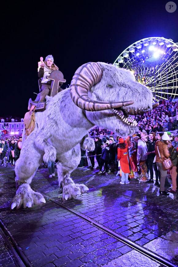 Premier corso carnavalesque illuminé du Carnaval de Nice 2024 "Roi de la Pop Culture", le 17 février 2024.
