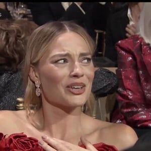 Qui ont beaucoup fait rire le gratin hollywoodien. 
Margot Robbie - Cérémonie des Golden Globes 2024 -Los Angeles