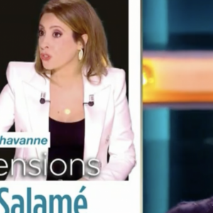 Christophe Dechavanne et Léa Salamé dans l'émission "Quelle Époque", 24 février 2023.