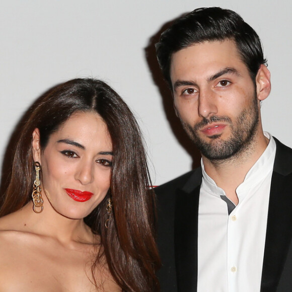 Sofia Essaidi et son compagnon Adrien Galo - Dîner "Unitaid" au conseil économique social et environnemental à Paris. Le 1er avril 2014