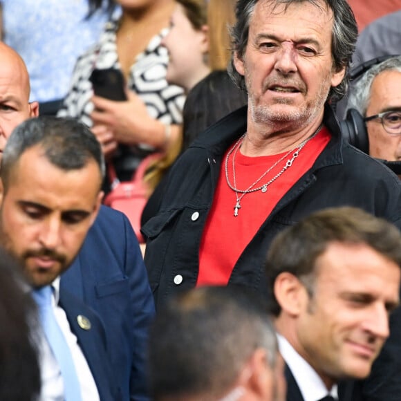 Jean Luc Reichmann en tribune lors de la finale de rugby Top 14 opposant le Stade Toulousain Rugby (Toulouse) au Stade Rochelais (La Rochelle) au Stade de France à Saint-Denis, Seine Saint-Denis, le 17 juin 2023. Toulouse a gagné 29-26. © Federico Pestellini/Panoramic/Bestimage