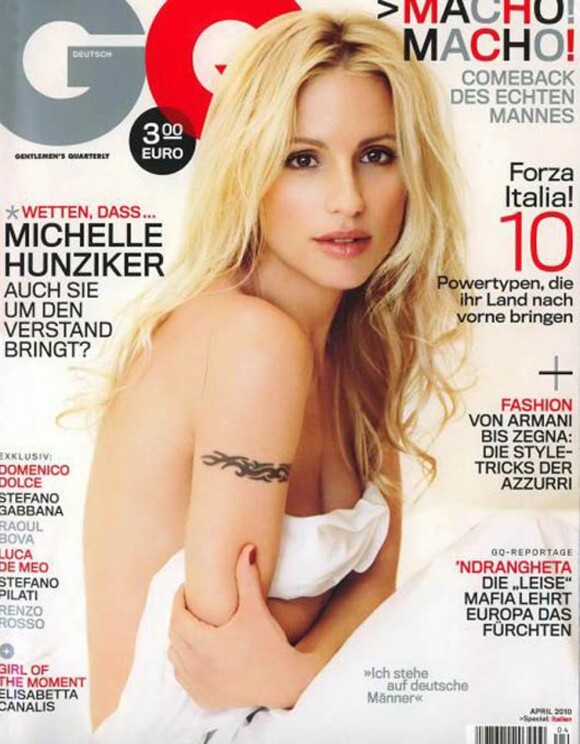 La magnifique Michelle Hunziker en couverture de l'édition allemande du magazine GQ.