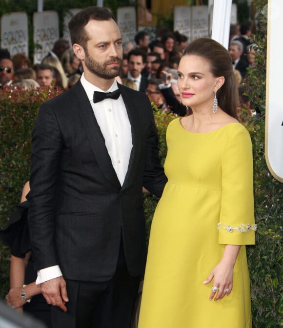 Benjamin Millepied et Natalie Portman (enceinte) - 74ème cérémonie annuelle des Golden Globe Awards à Beverly Hills. Le 8 janvier 2017 