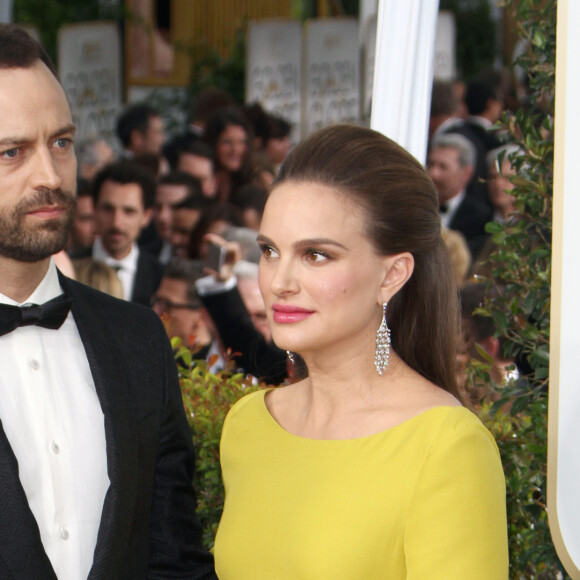 Benjamin Millepied et Natalie Portman (enceinte) - 74ème cérémonie annuelle des Golden Globe Awards à Beverly Hills. Le 8 janvier 2017 