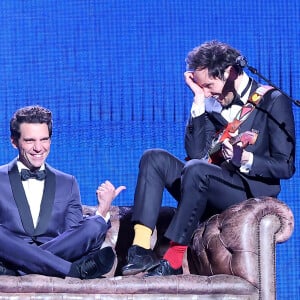 Exclusif - Mika et Vianney - Enregistrement de l'émission "Le gala des Pièces Jaunes, le concert événement" au Zenith de Paris, diffusée le 28 janvier sur France 2. Le 25 janvier 2023 © Dominique Jacovides / Bestimage 