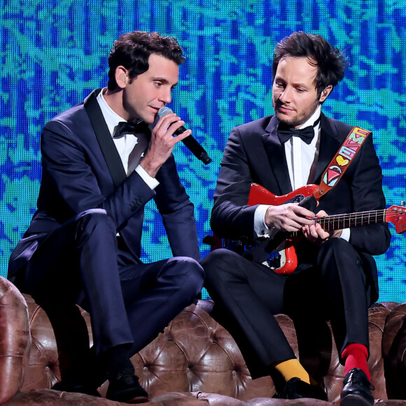 Exclusif - Mika et Vianney - Enregistrement de l'émission "Le gala des Pièces Jaunes, le concert événement" au Zenith de Paris, diffusée le 28 janvier sur France 2. Le 25 janvier 2023 © Dominique Jacovides / Bestimage 